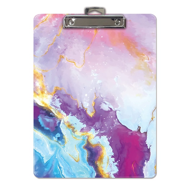 Better Office Products Fashion Clipboard, Abstract Art Design, A4 Ltr Size, 125in x 9in Wooden Clipboard, Low Profile Clip 45038 - main